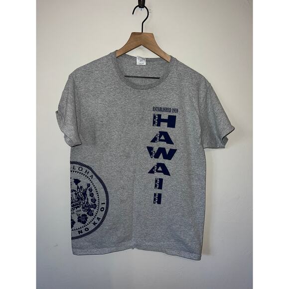 Hawaii The State Seal Shirt Of HI Aloha Gray Graphic Tee 2000s M Medium - Picture 1 of 8